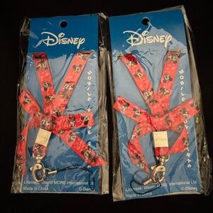 NIP Disney Minnie & Mickey Mouse Red Hearts Set of 2 Mobile Phone Straps